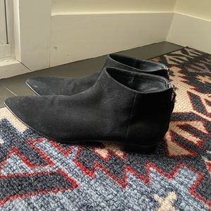 Miu Miu suede short boots.